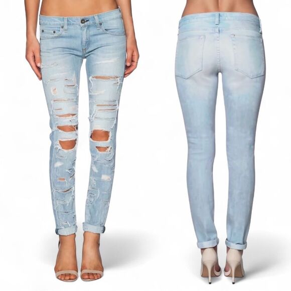 Rag & Bone The Dre Boyfriend Skinny Jean Thrasher Size 25 $295 - Picture 1 of 16
